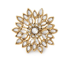 Gold-Plated & White Kundan-Studded & Beaded Jadau Jewellery Set